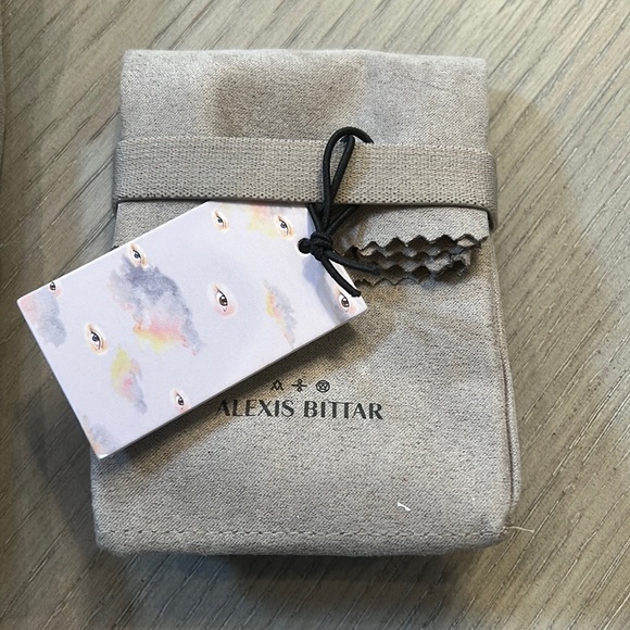 Alexis Bittar Gray Suede Gift Bag Jewelry Pouch Storage with tag 4.5x3.5x1.5” - Picture 1 of 5